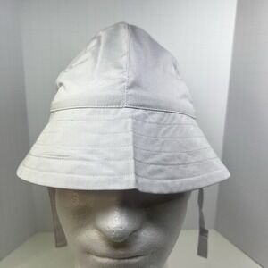 Toddler Bucket Hat 2T Light Gray Sun Hat With Chin Strap Cotton Blend